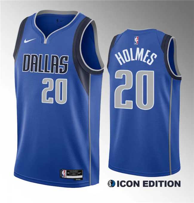 Mens Dallas Mavericks #20 Richaun Holmes Blue 2023 Draft Icon Edition Stitched Basketball Jersey->dallas mavericks->NBA Jersey